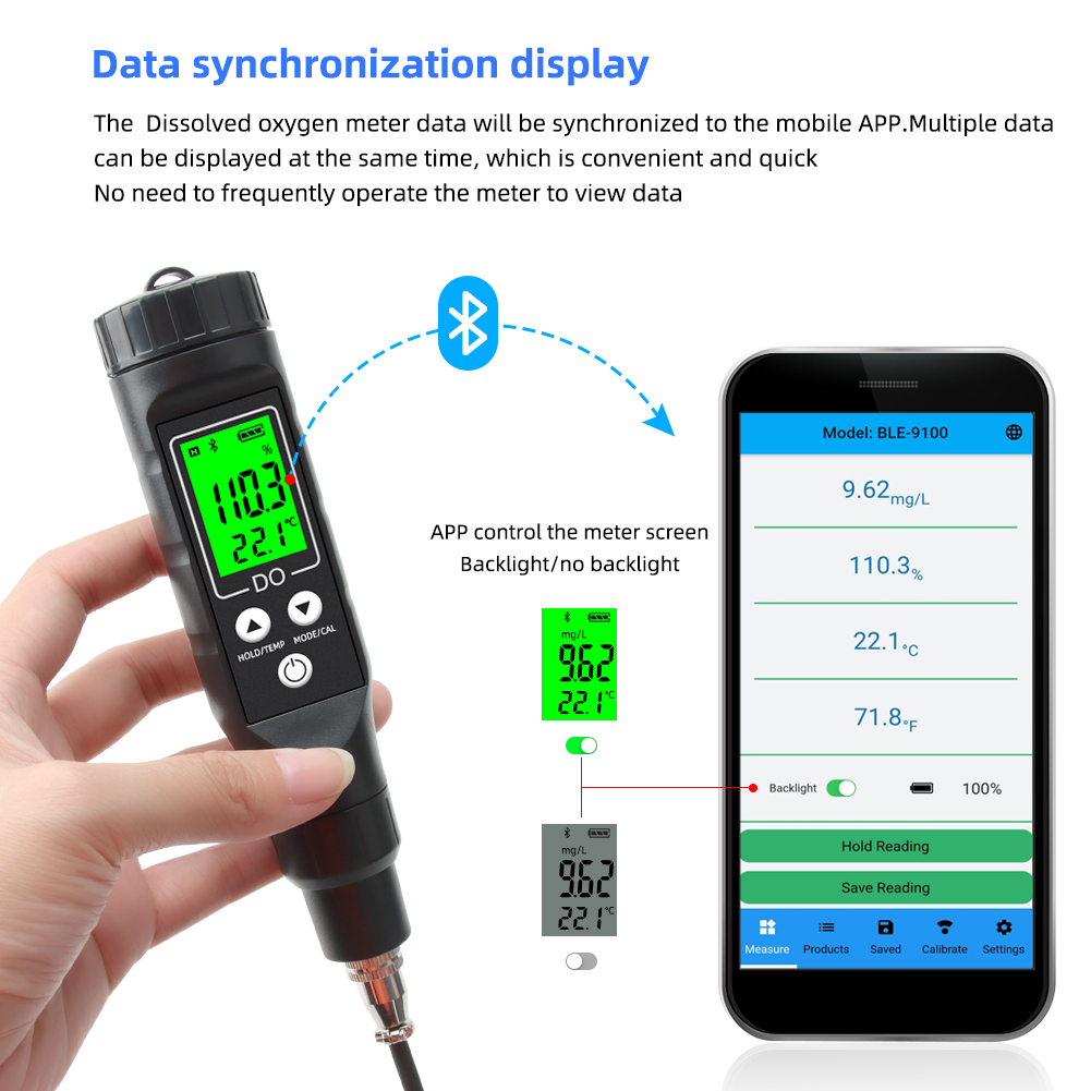 Do Oxygen Meter - Портативный Bluetooth-измеритель растворенного кислорода BLE-9100 (0.0-30.0